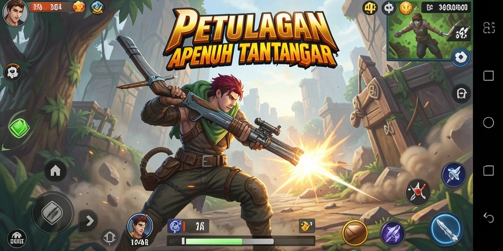 Tampilan menarik dari gameplay aksi 34R dengan karakter dan senjata unik.