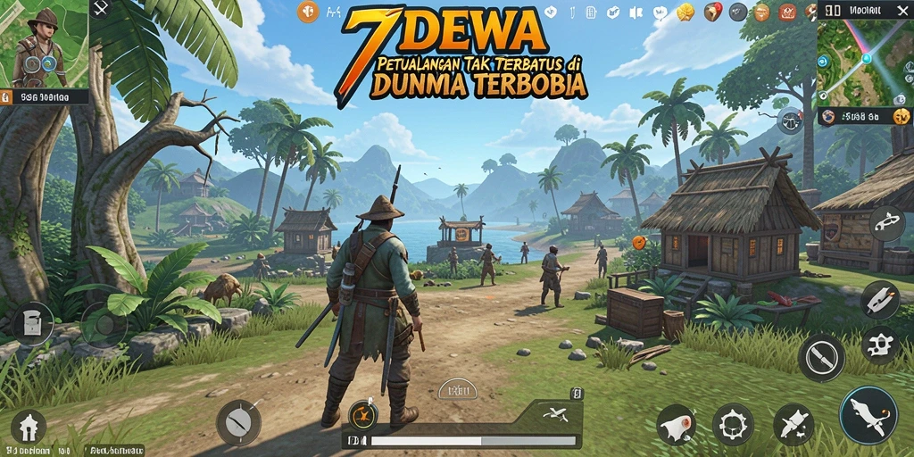 Tangkapan layar gameplay yang mendebarkan di dunia terbuka 7DEWA.