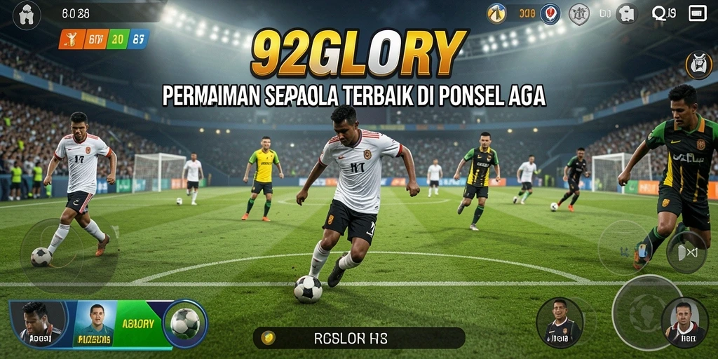 Tangkapan layar gameplay 92GLORY yang menampilkan aksi sepak bola seru.