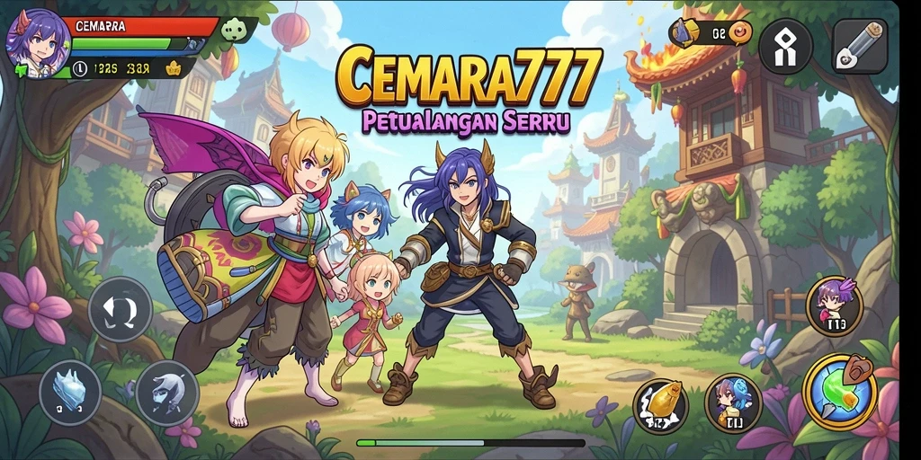 Tampilan gameplay CEMARA777 yang mengesankan dengan karakter anime.