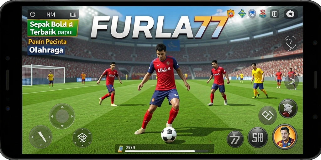 Tampilan gameplay FURLA77 saat pertandingan sepak bola.