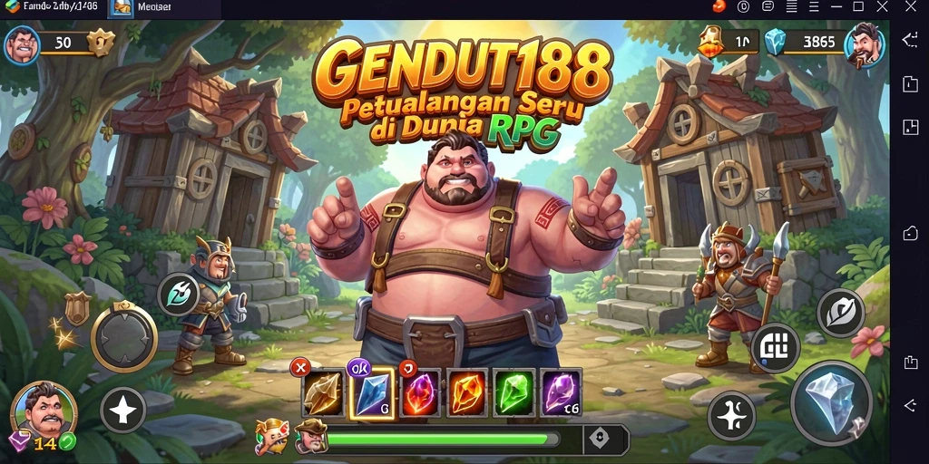 Screenshot menampilkan pertarungan epik dalam GENDUT188.