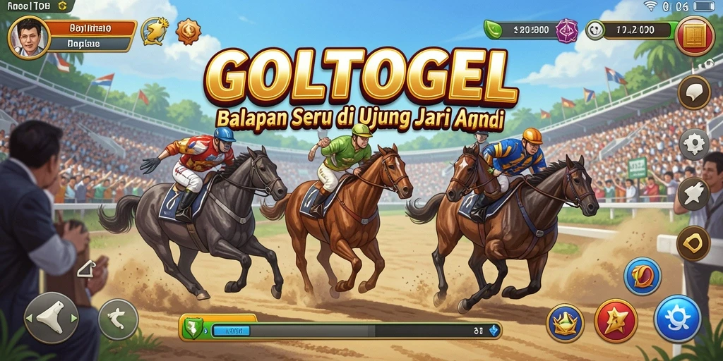 Tampilan balapan seru di GOLTOGEL dengan mobil yang bergerak cepat.