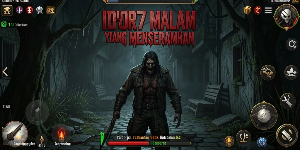 Screenshot gameplay ID777 menampilkan suasana Horror yang mencekam.