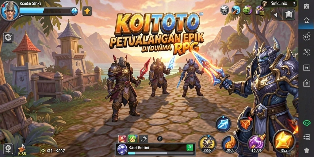 Screenshot gameplay KOITOTO menampilkan aksi seru di dunia RPG.