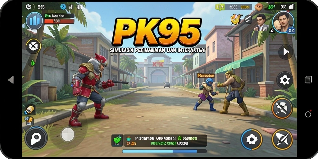 Tampilan gameplay PK95 dengan berbagai skenario interaktif.