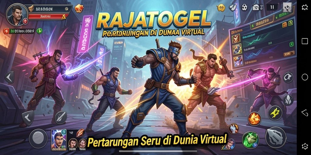 Tampilan gameplay pertarungan mendebarkan di RAJATOGEL.
