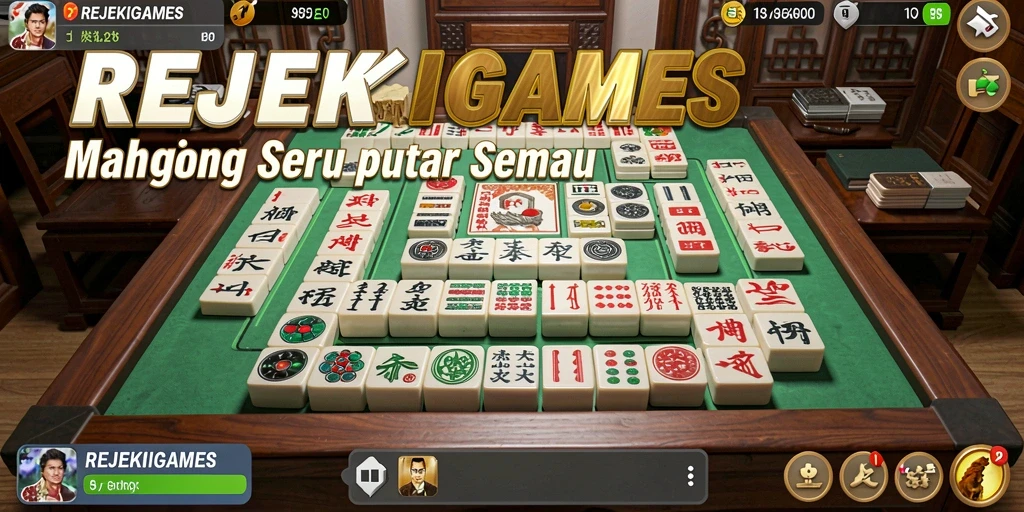 Tampilan gameplay REJEKIGAMES saat bermain Mahjong.
