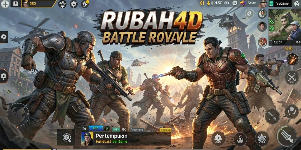 Tangkapan layar menampilkan aksi seru dalam permainan Battle Royale RUBAH4D.