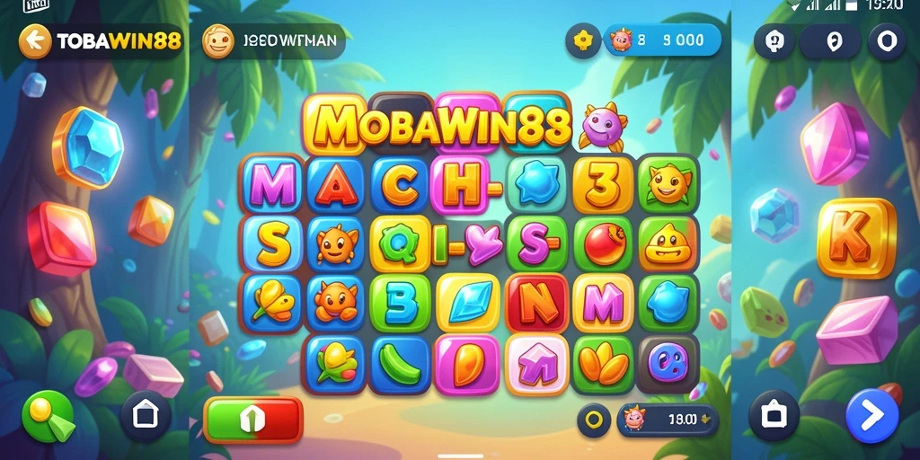 Screenshot gameplay TOBAWIN88 menampilkan keseruan mencocokkan elemen.