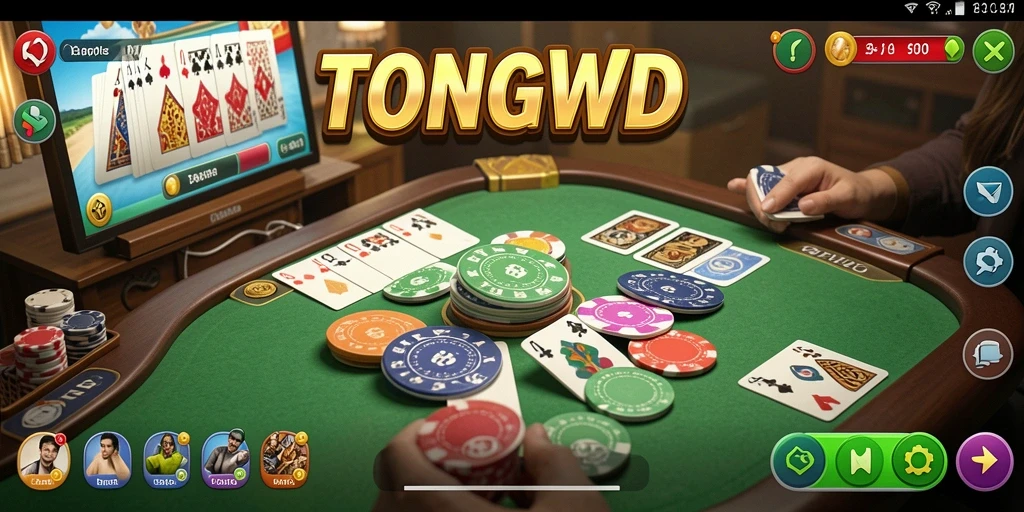 Tampilan gameplay TONGWD yang menarik dalam permainan Gaple.