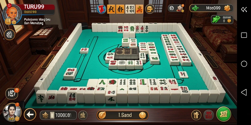 Screenshot TURU99 menunjukkan gameplay Mahjong yang menarik dan seru.