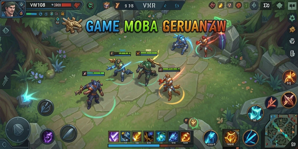 Tampilan menyerbu tim dalam pertempuran MOBA di VW108.