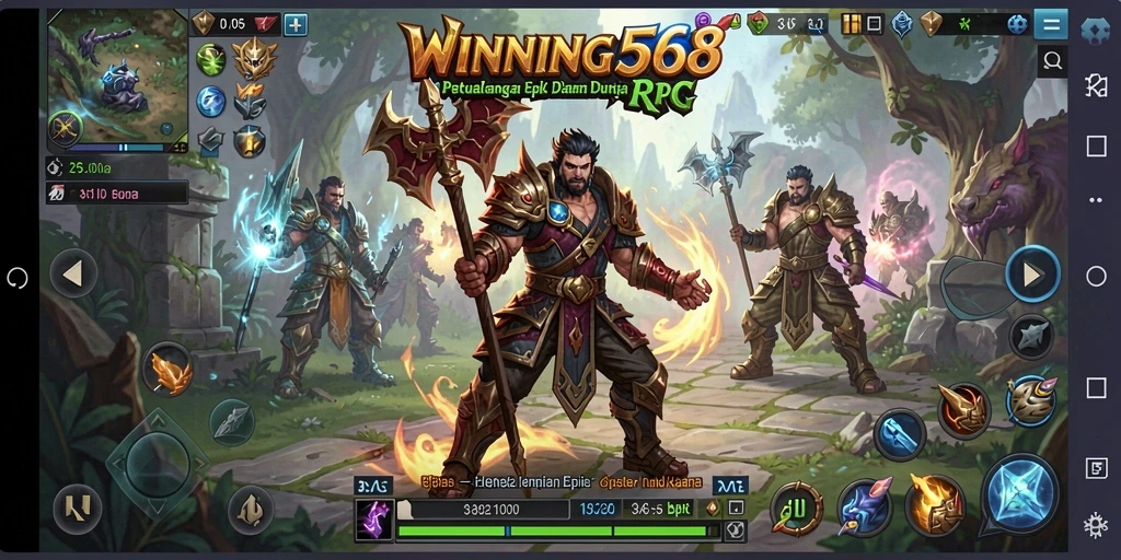 Tampilan utama gameplay WINNING568 dengan aksi RPG yang menegangkan.
